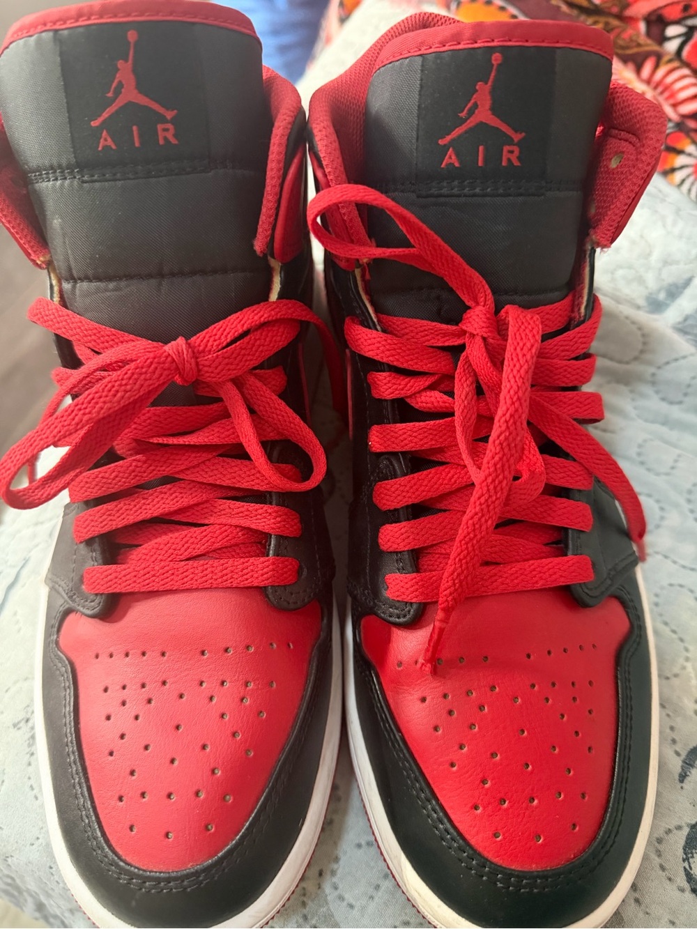 Jordan Red and Black High-Top Sneakers
